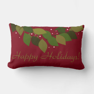 Christmas Wreath   Rustic Mix and Match Lumbar Cushion