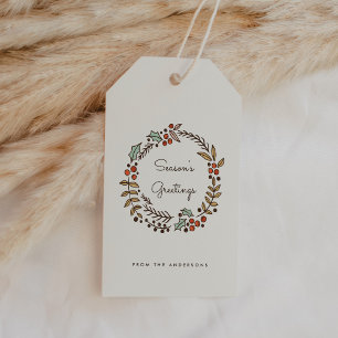 Christmas wreath Season's greetings Gift Tags