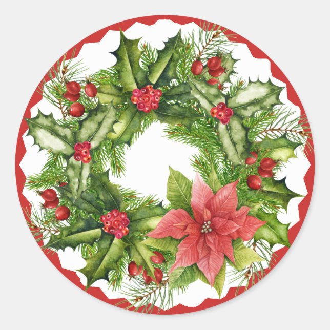 Christmas Wreath Sticker (Front)