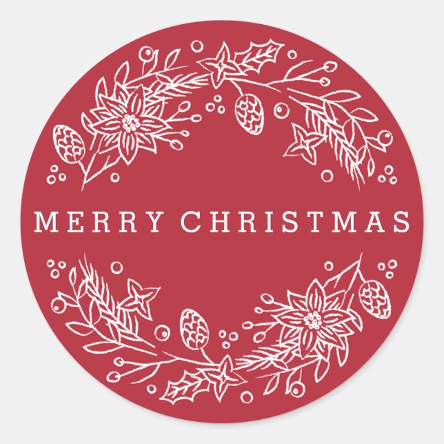 Christmas Wreath Sticker - Berry (Front)