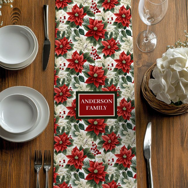 Christmas Wreath Table Runner Personalised Gift (Christmas Wreath Table Runner Personalized Gift)