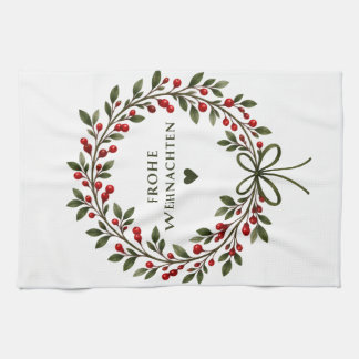 Christmas wreath- tea towel