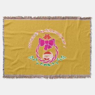 Christmas wreath throw blanket