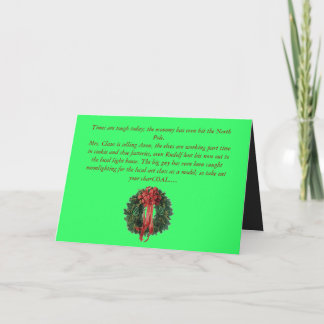 christmas-wreath, Times are tough today; the ec... Holiday Card