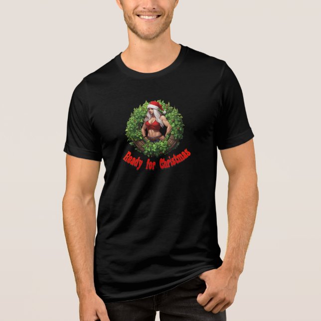 Christmas Wreath Tri-Blend Shirt (Front)