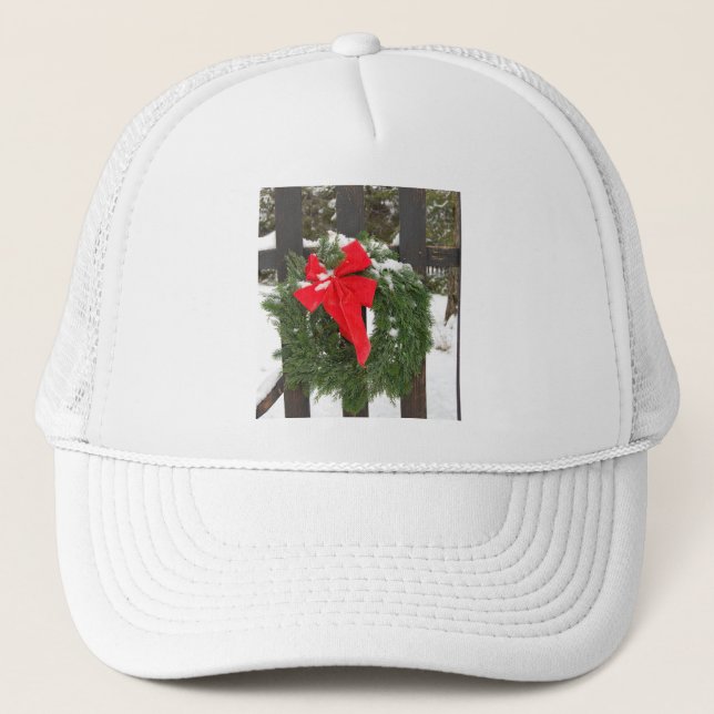Christmas Wreath Trucker Hat (Front)