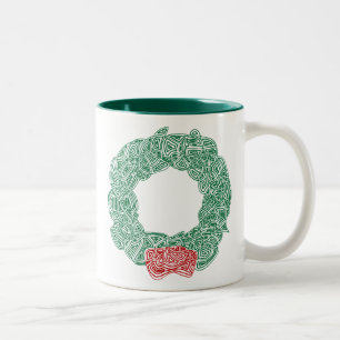 Christmas Wreath Two-Tone Coffee Mug