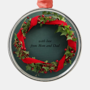 Christmas wreath, velvet ribbon premium ornament