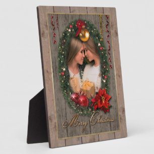 Christmas Wreath w/your Photo Plaque