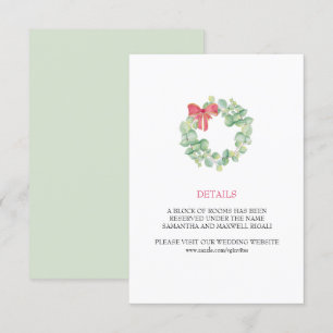 Christmas Wreath Wedding Details Card