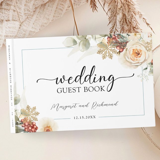 Christmas Wreath Winter Wedding Guest Book (Creator Uploaded)