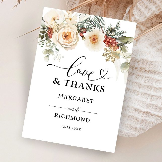 Christmas Wreath Winter Wedding Thank You Cards (Creator Uploaded)