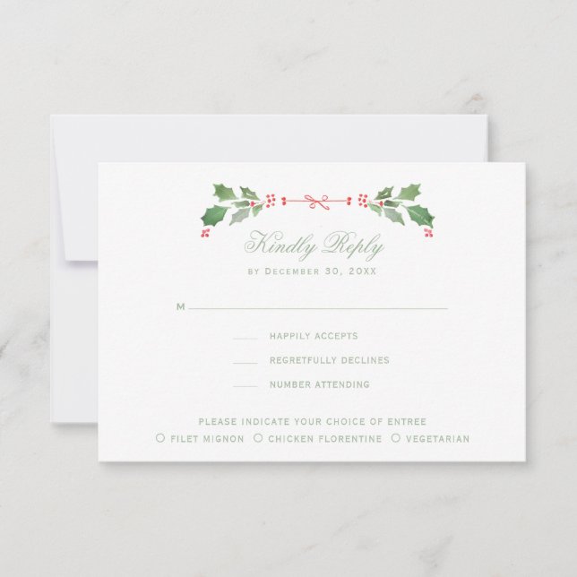 Christmas Wreath with Candy Cane Bow  Thank You Card (Front)