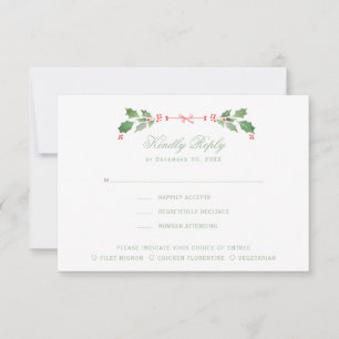 Christmas Wreath with Candy Cane Bow  Thank You Card