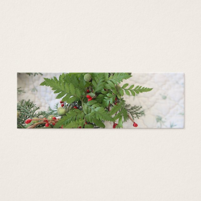 Christmas wreath with ferns bookmark (Front)