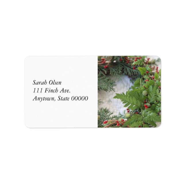 Christmas wreath with ferns label (Front)