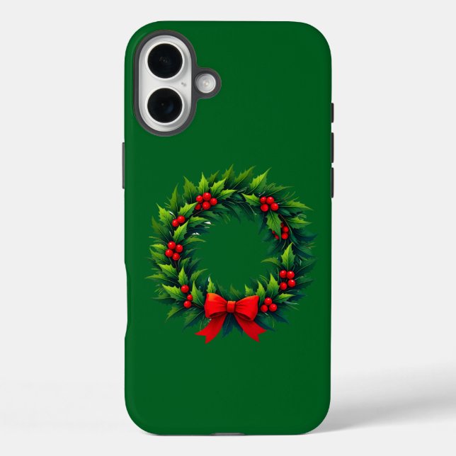 Christmas Wreath with Red Bow Case-Mate iPhone Cas Case (Back)