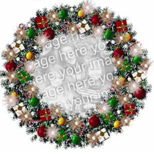 Christmas Wreath With Your Own Photo! Photo Sculpture Decoration