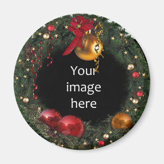 Christmas Wreath with your Photo Magnet