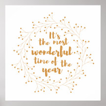 Christmas wreath wonderful time - golden