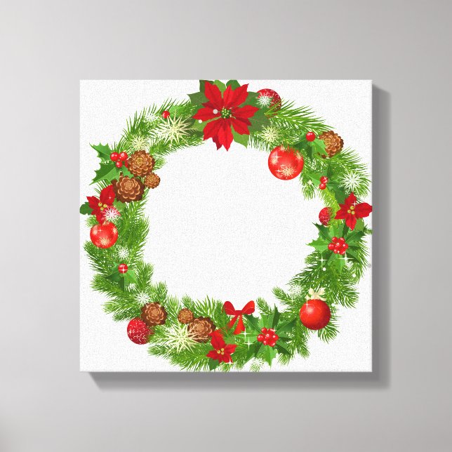 Christmas Wreath Wrapped Canvas (Front)