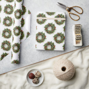 Christmas Wreath Wrapping Paper