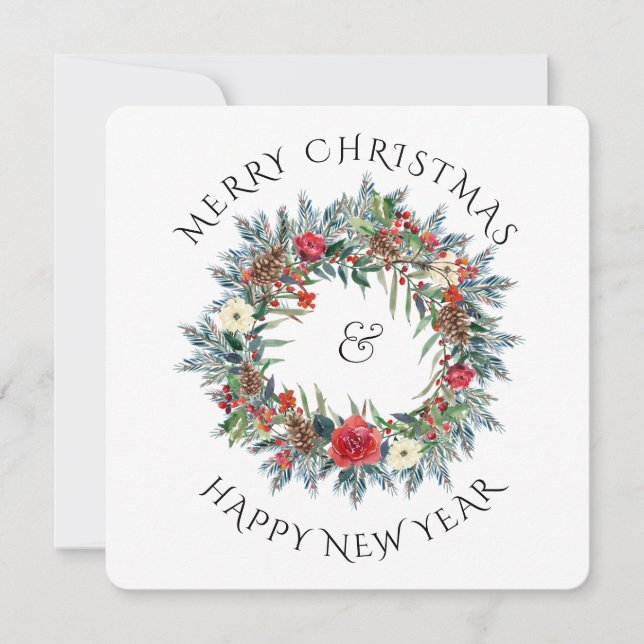 Christmas Wreath  & Your Holiday Photo Square  (Front)