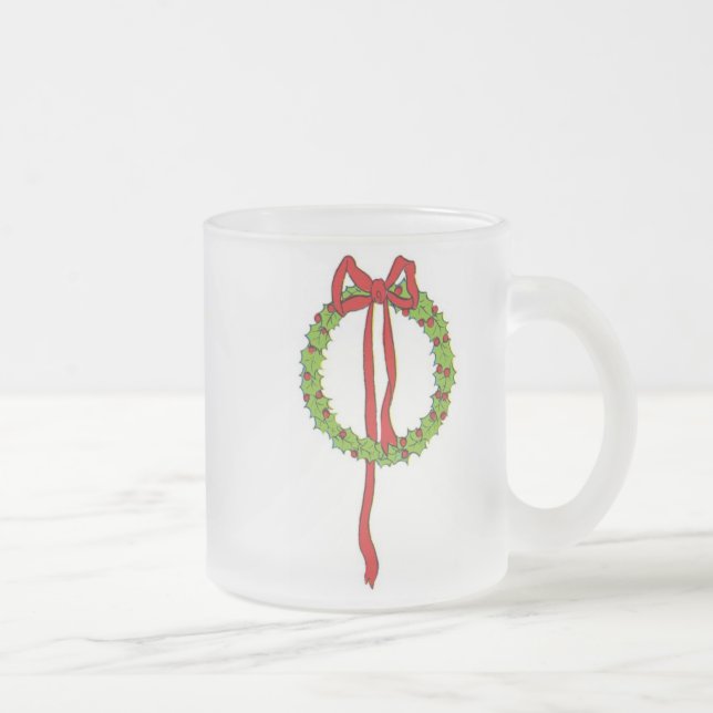 Christmas Wreaths Frosted Mug (Right)
