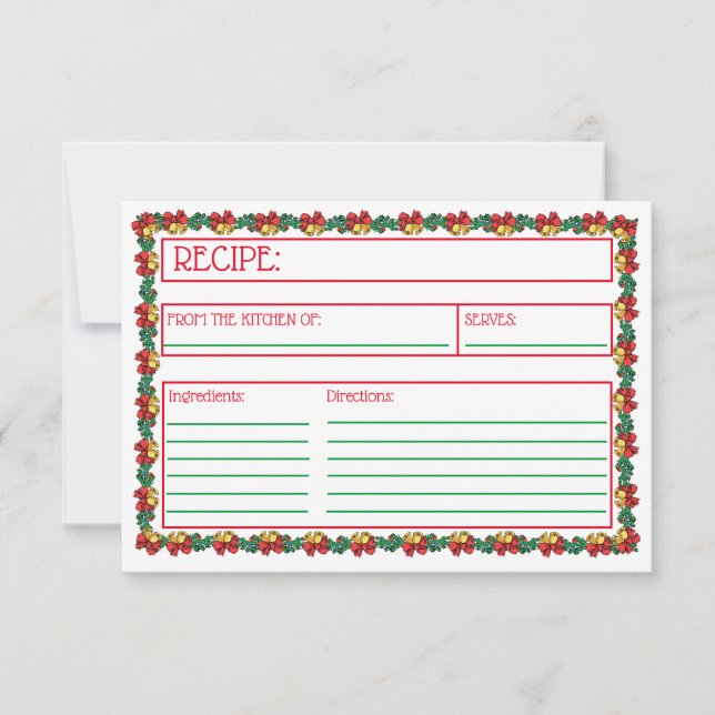 Christmas Wreaths & Garland  Recipe Card (Front)
