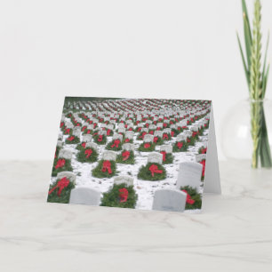 Christmas wreaths snow Arlington National Cemetery Holiday Card