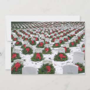 Christmas wreaths snow Arlington National Cemetery Holiday Card