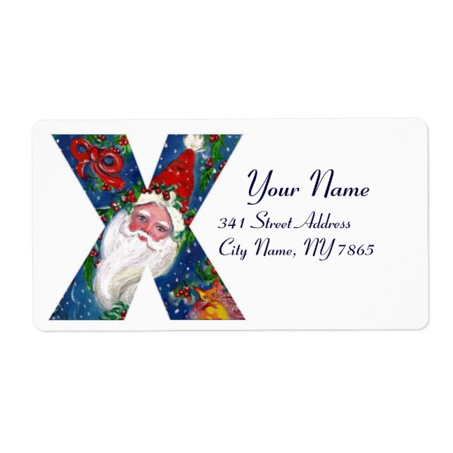CHRISTMAS X LETTER / SANTA CLAUS WITH RED RIBBON (Front)