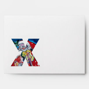 CHRISTMAS X LETTER /SANTA  CLAUS WITH VIOLIN ENVELOPES