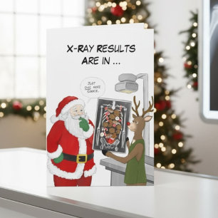 Christmas X-Ray Technician Funny Santa & Reindeer Card