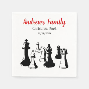 Christmas Xmas - Chess Pieces Vintage Art #2 Napkin
