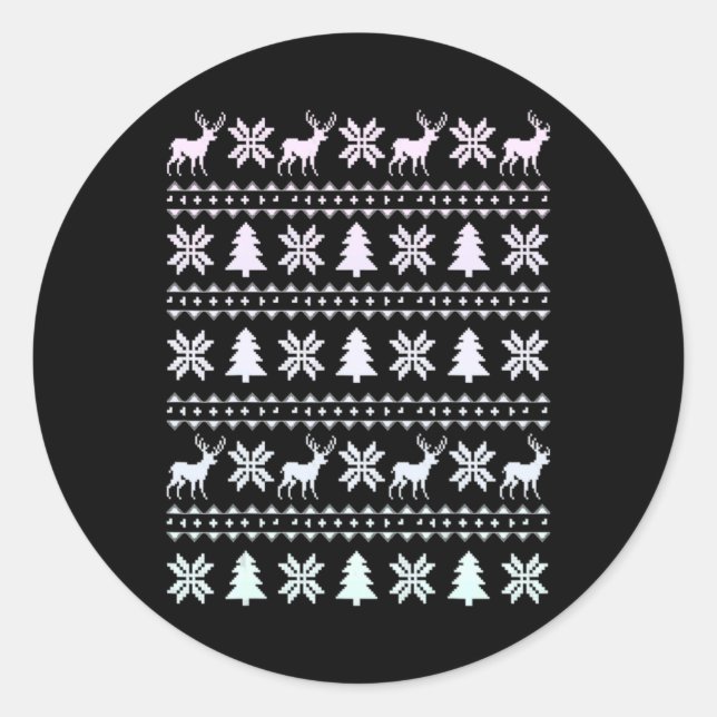 Christmas Xmas Christmas Ugly Christmas Elf 7 T Sh Classic Round Sticker (Front)
