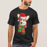 Christmas Xmas Corgi Dog Santa Hat Scarf T-Shirt<br><div class="desc">Christmas Xmas Corgi Dog Santa Hat Scarf</div>
