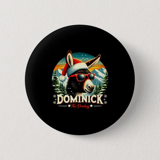 Christmas Xmas Dominick The Christmas Cheer  6 Cm Round Badge (Front)