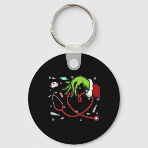Christmas Xmas Heart Rn Cna Icu Scurb Nurse Doctor Key Ring