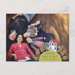 Christmas Xmas House Illustration Photo Postcard