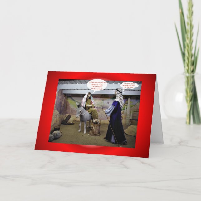 Christmas Xmas MARY AND JOSEPH IN BARN VIRGIN MARY Holiday Card (Front)