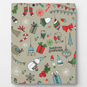 Christmas xmas pattern plaque