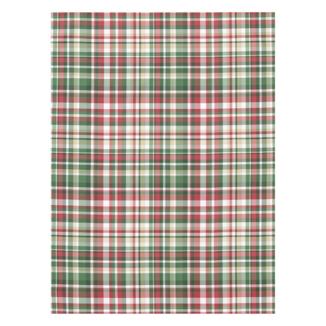 Christmas XMAS Plaid Red Green Tartan Tablecloth (Front)
