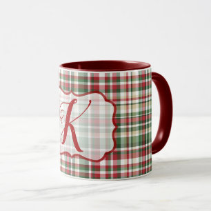 Christmas XMAS Plaid Tartan Red Green Coffee Mug