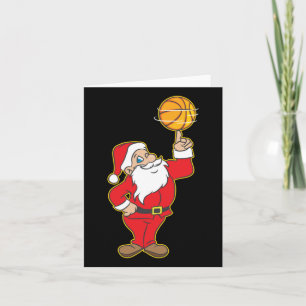 Christmas Xmas Santa Basketball Holiday Gift Idea Card