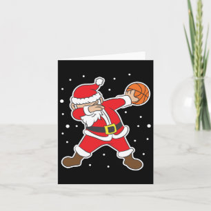 Christmas Xmas Santa Basketball Holiday Gift Idea Card