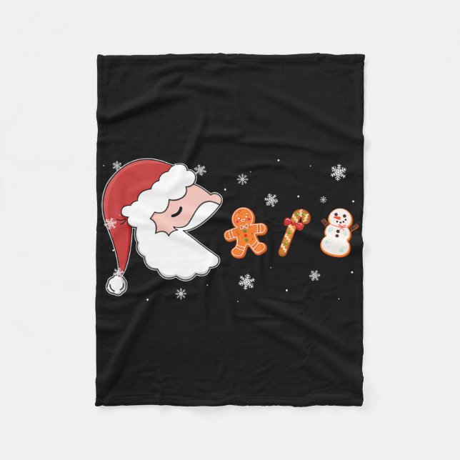 Christmas Xmas Santa Game Gaming Gingerbread Boys  Fleece Blanket (Front)