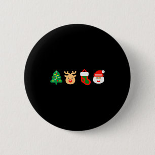 Christmas Xmas Santa, Tree, Stocking, Reindeer Des 6 Cm Round Badge