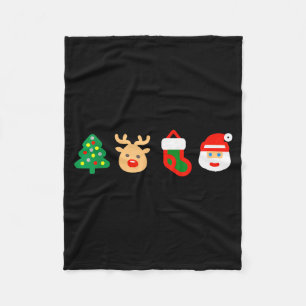 Christmas Xmas Santa, Tree, Stocking, Reindeer Des Fleece Blanket