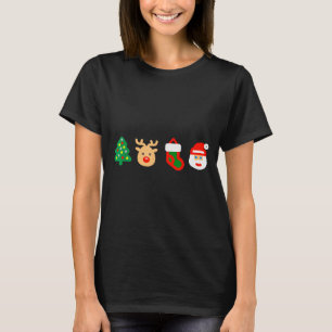 Christmas Xmas Santa, Tree, Stocking, Reindeer Des T-Shirt